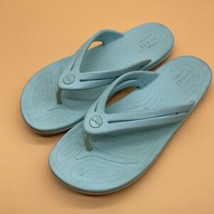 Crocs Women's Crocband Flip Flop Sandals in Light- Blue Size 10